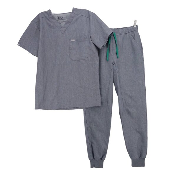 FIGS SCRUB SET Men's Graphite Gray Tansen Jogger Leon Scrub Top Size XS